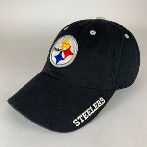 Pittsburgh Steelers NFL Team Apparel Black Relaxed Fit Strapback Adjustable Hat